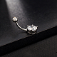 Joyería del cuerpo chapada en platino anillo de ombligo de latón de circonio cúbico anillo de ombligo anillos de vientre AJEW-EE0001-05B-2