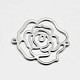 Brass Flower Rose Filigree Joiners KK-E639-03P-NF-1