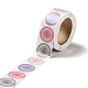Flat Round Rose Pattern Thank You Paper Stickers Roll DIY-D078-10-3