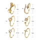 6Pcs 6 Style Adjustable Brass Micro Pave Clear Cubic Zirconia Cuff Rings RJEW-LS0001-09G-3