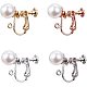 PandaHall Elite 24 Pieces 4 colors Acrylic Imitation Pearl Clip on Earrings Clip Converter Components，Earring Clips for Non-Pierced Ears IFIN-PH0024-21-1