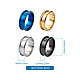 4pcs 4 colores ajustes de anillo de dedo acanalado de acero inoxidable STAS-TA0002-14B-7