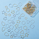 SUNNYCLUE 120Pcs 6 Styles Stainless Steel Beading Hoop Earring Finding with Geometric Pendant Connector Charms Square Drop Star Round Flower Triangle for Earrings Necklace Bracelet Jewelry Making FIND-SC0001-09-6