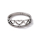 201 Stainless Steel Hollow Heart Finger Ring for Valentine's Day RJEW-J051-35P-2