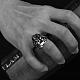 Fashionable 316L Surgical Stainless Steel Skull Rings Wide Band Rings for Men RJEW-BB10167-9-2