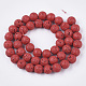Spray Painted Natural Lava Rock Beads Strands G-N0324-C-05-2