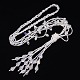 Trendy Women's Long Glass Lariat Necklaces X-NJEW-L032-B04-1