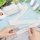 FINGERINSPIRE 2 Yards/1.82m Wide Beaded Lace Trim 62mm White Flat Fabric Applique Trim with Various Shape Small Beads OCOR-WH0067-22-3