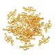 合金のチベット風チャーム  カドミウムフリー＆ニッケルフリー＆鉛フリー  葉  ゴールドカラー  33x16x2.5mm  穴：2mm  約611個/1000g TIBE-A17913-G-NR-3