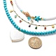 3 Uds. 3 uds. Conjunto de collares con colgante de esmalte y corazón acrílico y perlas de concha NJEW-JN04038-5