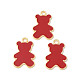 合金エナメルチャーム  クマのチャーム  ゴールドカラー  チョコレート  20.5x13x1mm  穴：1.7mm ENAM-G212-16G-07-3