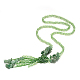 Зеленый авантюрин Lariat ожерелья NJEW-O086-07F-1