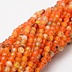 Faceted Natural Agate Round Beads Strands X-G-E318C-4mm-04-1
