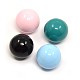 No Hole Spray Painted Brass Round Ball Beads Fit Cage Pendants KK-D341-M-1