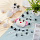 PandaHall Elite 16 Sets 4 Style Plastic Doll Eye & Eyelashes DOLL-PH0001-33-4