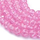 Hebras de cuentas de vidrio crujido redondo rosa fuerte de 8 mm para hacer joyas X-CCG-Q001-8mm-02-3