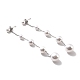 Boucles d'oreilles pendantes à longue chaîne avec perles rondes en plastique STAS-D179-05P-1