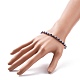 Bracciale elastico in resina con perline rotonde e perline in ottone da donna BJEW-JB08095-3