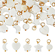 SUPERFINDINGS 40Pcs 5 Styles Natural Freshwater Shell Charms Moon Star Heart Pendants with Golden Tone Jump Ring White Shell Charms for Jewelry Making PALLOY-AB00085-1