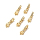 Brass Micro Pave Clear Cubic Zirconia Fold Over Clasps KK-G419-31G-1