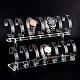 2-Tier Watch Display Stand Clear Acrylic Bracelet Display Holder with 14pcs Wrist Rack Transparent Jewelry Organizer Stand Case for Men Women Store Wrist Watch Bracelet Shop Selling ODIS-WH0026-34-1