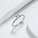 Серебряное кольцо на палец с 925 родиевым покрытием RJEW-C064-01B-P-2