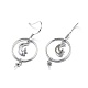 Accessoires pour boucles d'oreilles pendantes en argent sterling plaqué rhodium STER-L057-059P-2
