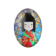 Kawaii poupées fille thème ornements décorations verre cabochons ovales à dos plat X-GGLA-A003-30x40-FF17-1
