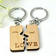 Romantic Gifts Ideas for Valentines Day Wood Hers & His Keychain KEYC-E006-20-1