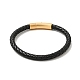 Leather Braided Cord Bracelet with 304 Stainless Steel Clasp for Men Women BJEW-C021-15-3