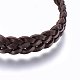 Leather Braided Cord Bracelets BJEW-E345-05B-2
