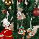 クリスマスの木製の装飾品セット  装飾品をぶら下げている12個の木製ペンダントキット  クリスマスツリーのドアやパーティーギフトの装飾に  ベルと家  ミックスカラー  家：56x47mm  箱：132x132ミリ JX058A-4