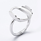 Rhodium Plated 925 Sterling Silver Finger Ring Components STER-G027-10P-3