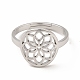 304 регулируемое кольцо в виде цветка из нержавеющей стали для женщин RJEW-B027-19P-2