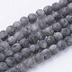 Brins de perles de larvikite noire naturelle G-G735-57F-4mm-1