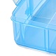 長方形のポータブルppプラスチック製の取り外し可能な収納ボックス  18層とハンドル付き  15x16.5x13.5コンパートメントオーガナイザーボックス  カラフル  [1]cm CON-D007-02C-6