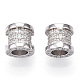 925 micro pavé di perle di zirconi cubici in argento sterling placcato in rodio STER-T004-92P-2