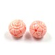Craved Flower Round Dyed Synthetical Coral Beads CORA-P001-36-16mm-2