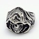 Уникальный ретро Хэллоуин ювелирные 304 из нержавеющей стали Grim Reaper кольца для мужчин RJEW-F006-498-1