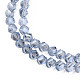 Electroplate Transparent Glass Beads Strands EGLA-N002-39-F02-3