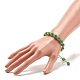 Sparkling Ball Rhinestone Braided Bead Bracelet for Women BJEW-JB07703-02-3