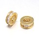 Eco-Friendly Brass Micro Pave Cubic Zirconia Large Hole European Beads ZIRC-M071-07G-NR-1