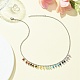 Natural & Synthetic Mixed Gemstone Round Charms Bib Necklace with 304 Stainless Steel Chains NJEW-TA00088-3
