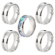Sunnyclue 5 piezas 201 ajustes de anillo de dedo ranurado de acero inoxidable FIND-SC0003-16P-1