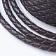 丸編みコード  ブレスレット作りのための革紐  コーヒー  3mm  約10.93ヤード（10m）/ロール WL-G002-01B-3