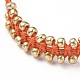 Bracelets tressés en perles de rocaille en verre galvanisé BJEW-JB04789-4