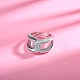 Exquisite Design Real 18K Platinum Plated Eco-Friendly Brass Criss Cross Rings RJEW-AA00547-6-P-2
