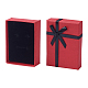 Kraft Cotton Filled Rectangle Cardboard Jewelry Set Boxes with Bowknot CBOX-D028-04-8