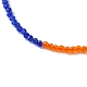 Collier de perles de verre rondelle à facettes pour femme NJEW-M208-02C-4