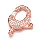 Brass Micro Pave Cubic Zirconia Lobster Claw Clasps ZIRC-K019-01RG-3